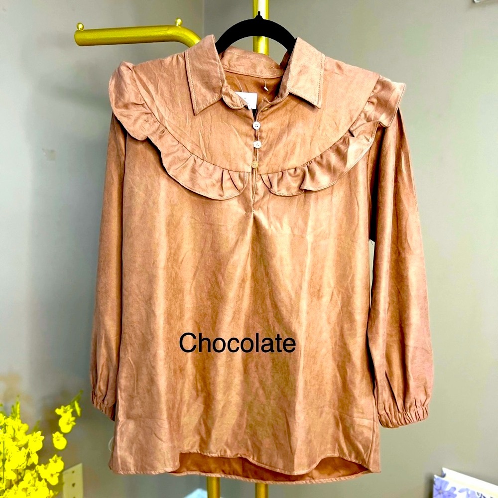 Cream Ruffled Women's Top - Picture 5 of 8